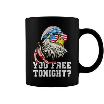 You Free Tonight Funny Bald Eagle American Flag 4Th Of July Coffee Mug - Seseable