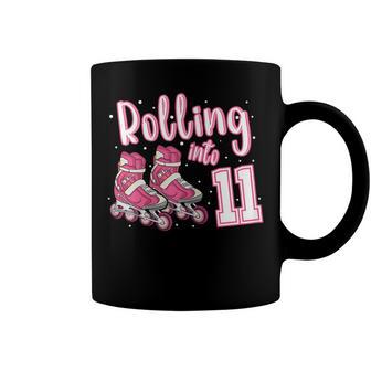 Young Lady Girl Roller Skater 11Th Birthday Roller Skate Coffee Mug - Seseable