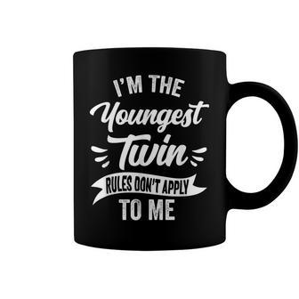 Youngest Twin Sister Brother Sibling Funny Birthday Twins Coffee Mug - Seseable