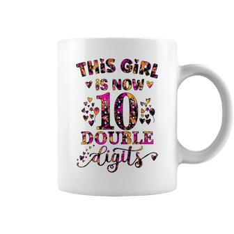 10Th Birthday Gift This Girl Is Now 10 Double Digits Tie Dye Coffee Mug - Seseable