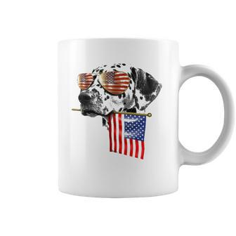 4Th Of July Fun American Flag Dalmatian Dog Lover Gift Coffee Mug | Mazezy