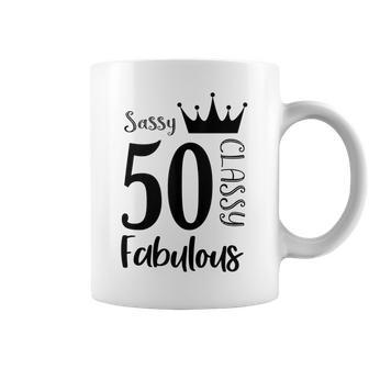 50 Year Old Sassy Classy Fabulous Funny Women 50Th Birthday Coffee Mug - Seseable
