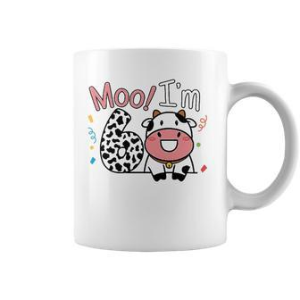 6Th Birthday Moo Cow Theme Farm Animal Six Years Old Party Coffee Mug | Mazezy