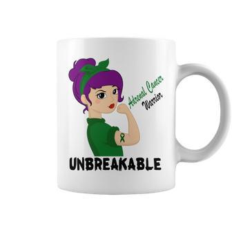 Adrenal Cancer Warrior Strong Women Green Ribbon Adrenal Cancer Adrenal Cancer Awareness Coffee Mug | Favorety CA