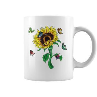 Aesthetics Sunflowers Nature Butterflies Yellow Sunflower Coffee Mug | Mazezy