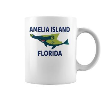 Amelia Island Florida Shark Themed Coffee Mug | Mazezy