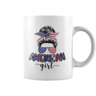 American Girl Messy Bun 4Th Of July Mom Usa Women Coffee Mug | Mazezy