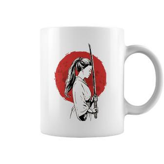 Ancient Japanese Geisha Samurai - Female Samurai Katana Coffee Mug | Mazezy