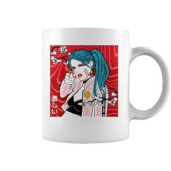 Anime Girl Japanese Aesthetic Design Classy Otaku Kawaii Coffee Mug | Mazezy