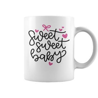 Baby Shower Text Pink Heart Ribbon Design Sweet Sweet Baby Coffee Mug | Favorety AU