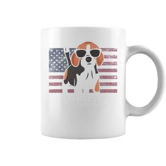 Beagle Dad American Flag 4Th Of July Patriotic Beagle Design Coffee Mug - Seseable