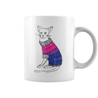 Bisexual Cat Lgbt-Q Pride Cute Kitten Kitty Proud Ally Coffee Mug | Mazezy