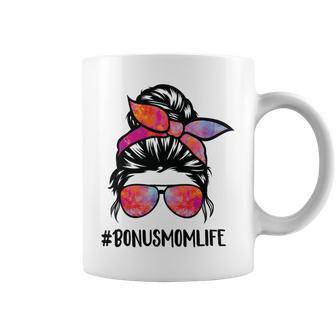 Bonus Mom Life Stepmom Mothers Day Messy Bun Hair For Woman Coffee Mug | Favorety DE