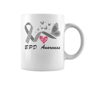 Borderline Personality Disorder Bpd Awareness Butterfly Grey Ribbon Borderline Personality Disorder Bpd Awareness Coffee Mug | Favorety UK