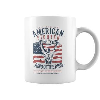 Boxer Graphic With Belt Gloves & American Flag Distressed Coffee Mug | Mazezy