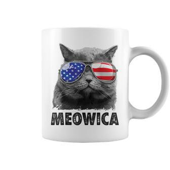 Cat 4Th Of July Meowica Merica Men Women Usa American Flag Coffee Mug - Seseable