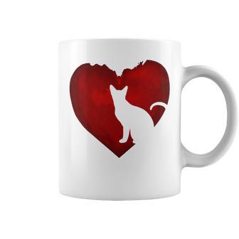 Cat Heart Shirt Cat Lovers Valentine Day Gifts For Couple Coffee Mug | Favorety