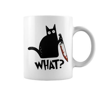 Cat What Murderous Black Cat With Knife Coffee Mug | Favorety AU