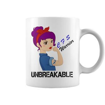 Chronic Fatigue Syndrome Cfs Warrior Strong Women Blue Ribbon Chronic Fatigue Syndrome Support Cfs Awareness Coffee Mug - Monsterry CA