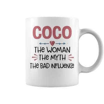 Coco Grandma Gift Coco The Woman The Myth The Bad Influence Coffee Mug - Seseable