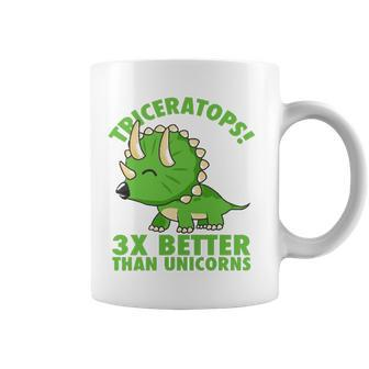 Cool Triceratops 3X Better Than Unicorns Funny Dinosaur Gift Coffee Mug | Mazezy