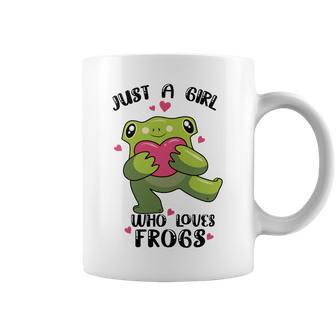 Cute Frog Just A Girl Who Loves Frogs Funny Frog Lover Gift For Girl Frog Lover Coffee Mug | Favorety