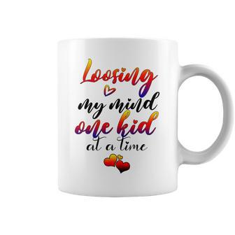 Cute Mom Loosing My Mind One Kid At A Time Mothers Day Gif Coffee Mug | Favorety AU