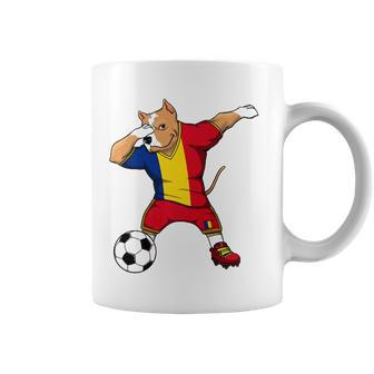 Dabbing Pitbull Romania Soccer Fans Jersey Romanian Football Coffee Mug | Mazezy