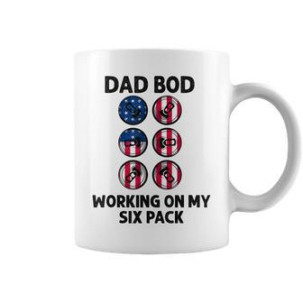 Dad Bod Working On My Six Pack Funny Beer Flag 4Th Of July Coffee Mug - Seseable