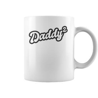 Daddy Two Times Father Dad Two Children Twins Retro Coffee Mug | Mazezy