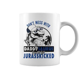 Daddysaurus Dad Husband Fathers Day Gift Matching Dinosaur Coffee Mug | Mazezy