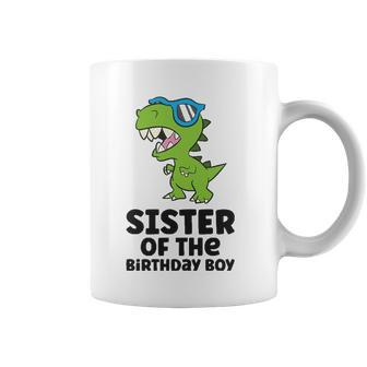 Dinosaur Birthday Sister Of The Birthday Boy Coffee Mug | Mazezy
