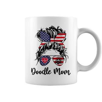Doodle Mom Happy 4Th Of July American Flag Day Coffee Mug - Seseable