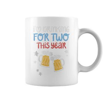 Drinking For Two 4Th Of July Pregnancy Announcement Dad Men Coffee Mug - Seseable