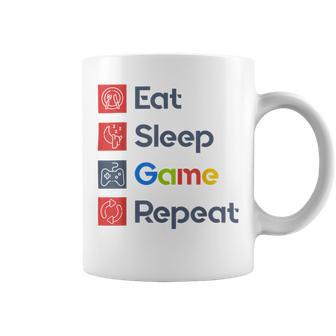 Eat Sleep Game Repeat Coffee Mug | Favorety