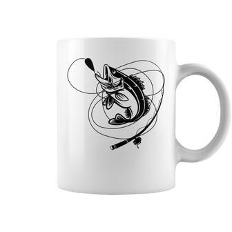 Fishing Bass Sticker Coffee Mug | Favorety UK