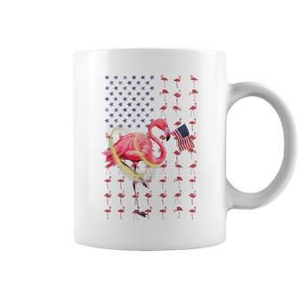 Flamingo American Usa Flag 4Th Of July Patriotic Funny Coffee Mug - Seseable
