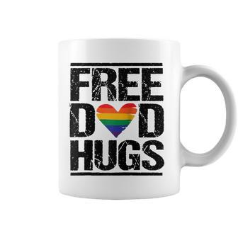 Free Dad Hugs Lgbtq Pride Stepfather Daddy Papa Design Raglan Baseball Tee Coffee Mug | Mazezy