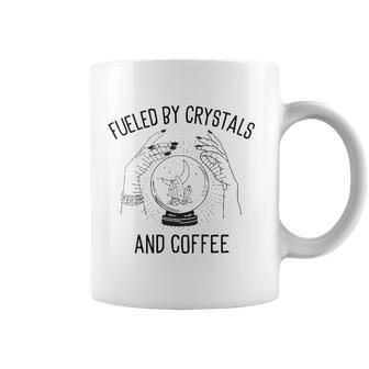 Fueled By Crystals And Coffee Witch Spells Chakra Coffee Mug | Mazezy
