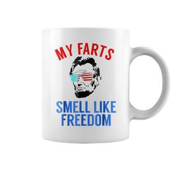 Funny Abe Lincoln July 4Th My Farts Smell Like Freedom Coffee Mug - Seseable