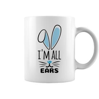 Funny Cute Pastel Blue Bunny Im All Ears Rabbit Happy Easter Day Gift For Girls Women Mom Mommy Family Birthday Holiday Christmas Coffee Mug | Favorety CA