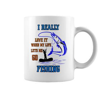 Funny I Really Love It When My Wife Lets Me Go Fishing Coffee Mug | Favorety CA