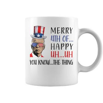 Funny Joe Biden Confused Merry 4Th Of July Us Flag Coffee Mug - Seseable