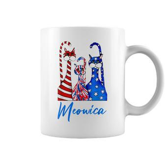 Funny Tie Dye Meowica 4Th Of July Cat Lovers Patriotic Coffee Mug - Seseable