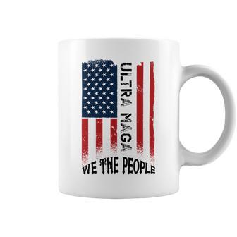 Funny Ultra Maga Vintage American Flag Ultramaga Retro Coffee Mug | Favorety