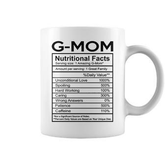 G Mom Grandma Gift G Mom Nutritional Facts Coffee Mug - Seseable