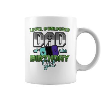 Gamer Dad Of The Birthday Girl Level 9 Unlocked Coffee Mug | Mazezy