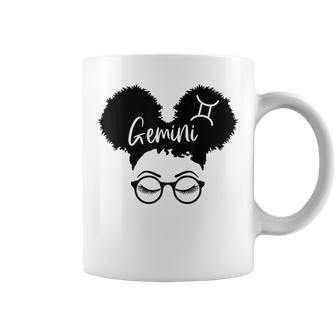 Gemini Zodiac Sign Afro Girl African Hair Astrology Birthday Coffee Mug - Seseable