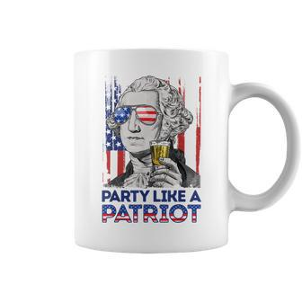 George Washington Party Like A Patriot 4Th Of July T Coffee Mug - Seseable