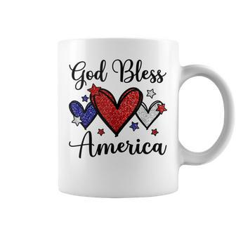 God Bless America Patriotic 4Th Of July Motif For Christians Coffee Mug - Seseable